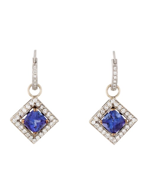 Earrings 3.13ctw Tanzanite & Diamond Drop Earrings