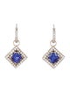 Earrings 3.13ctw Tanzanite & Diamond Drop Earrings