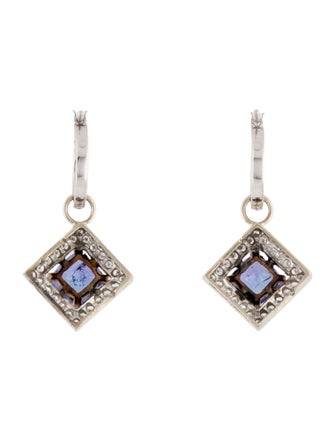 Earrings 3.13ctw Tanzanite & Diamond Drop Earrings