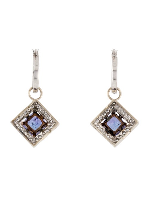 Earrings 3.13ctw Tanzanite & Diamond Drop Earrings