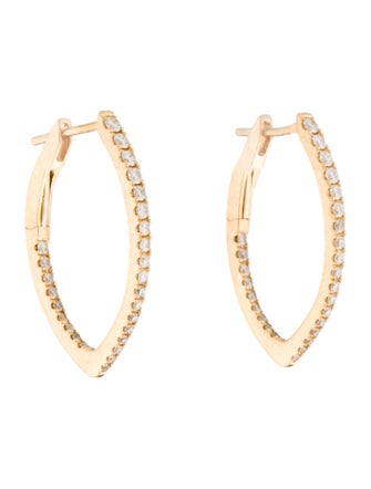 Earrings 18K Diamond Inside Out Marquise Hoop Earrings