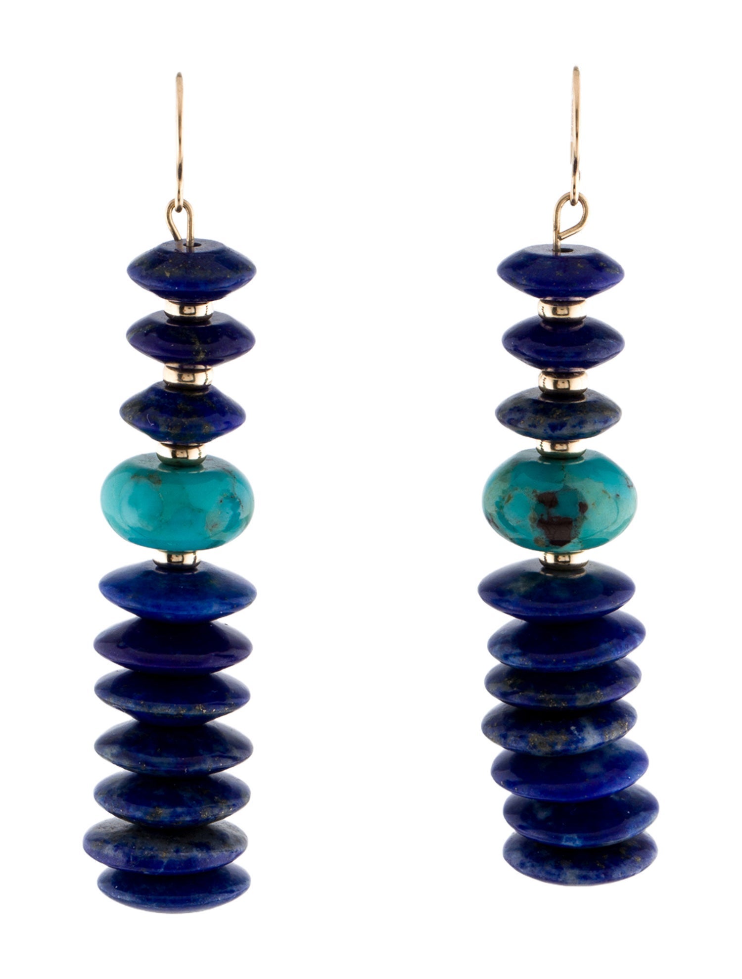 Earrings 14K Lapis Lazuli & Turquoise Drop