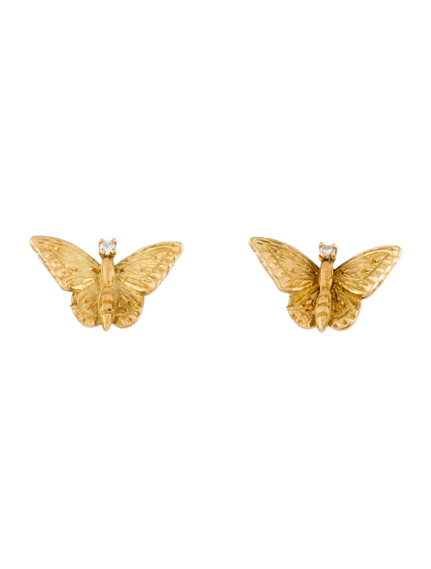 Earrings 18K Diamond Butterfly Stud
