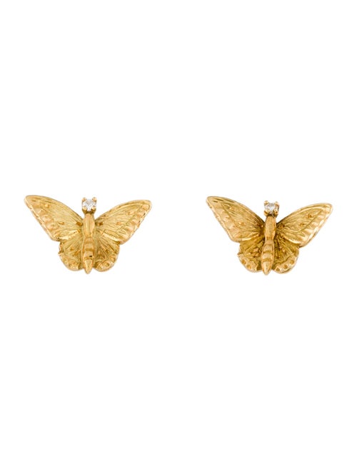 Earrings 18K Diamond Butterfly Stud Earrings
