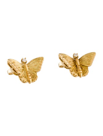 Earrings 18K Diamond Butterfly Stud Earrings