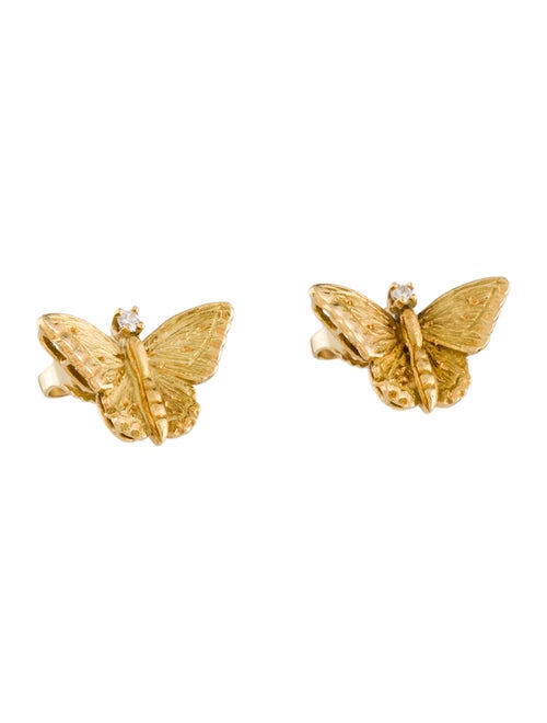 Earrings 18K Diamond Butterfly Stud Earrings