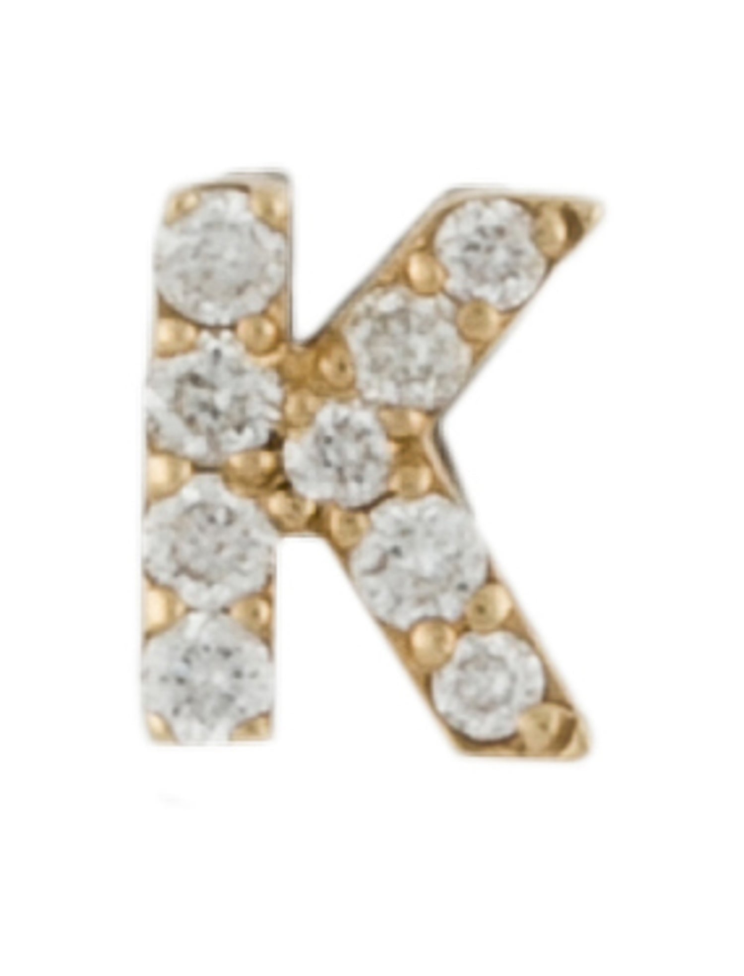 Earrings 14K Diamond Letter 'K' Single Earring