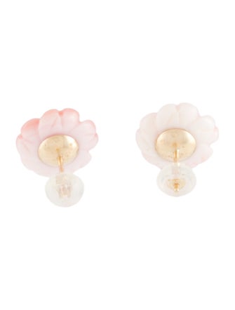 Earrings 14K Shell Floral Stud Earrings