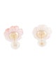 Earrings 14K Shell Floral Stud Earrings