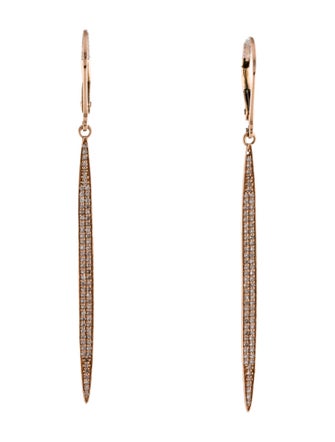 Earrings 14K Diamond Stick Drop Earrings