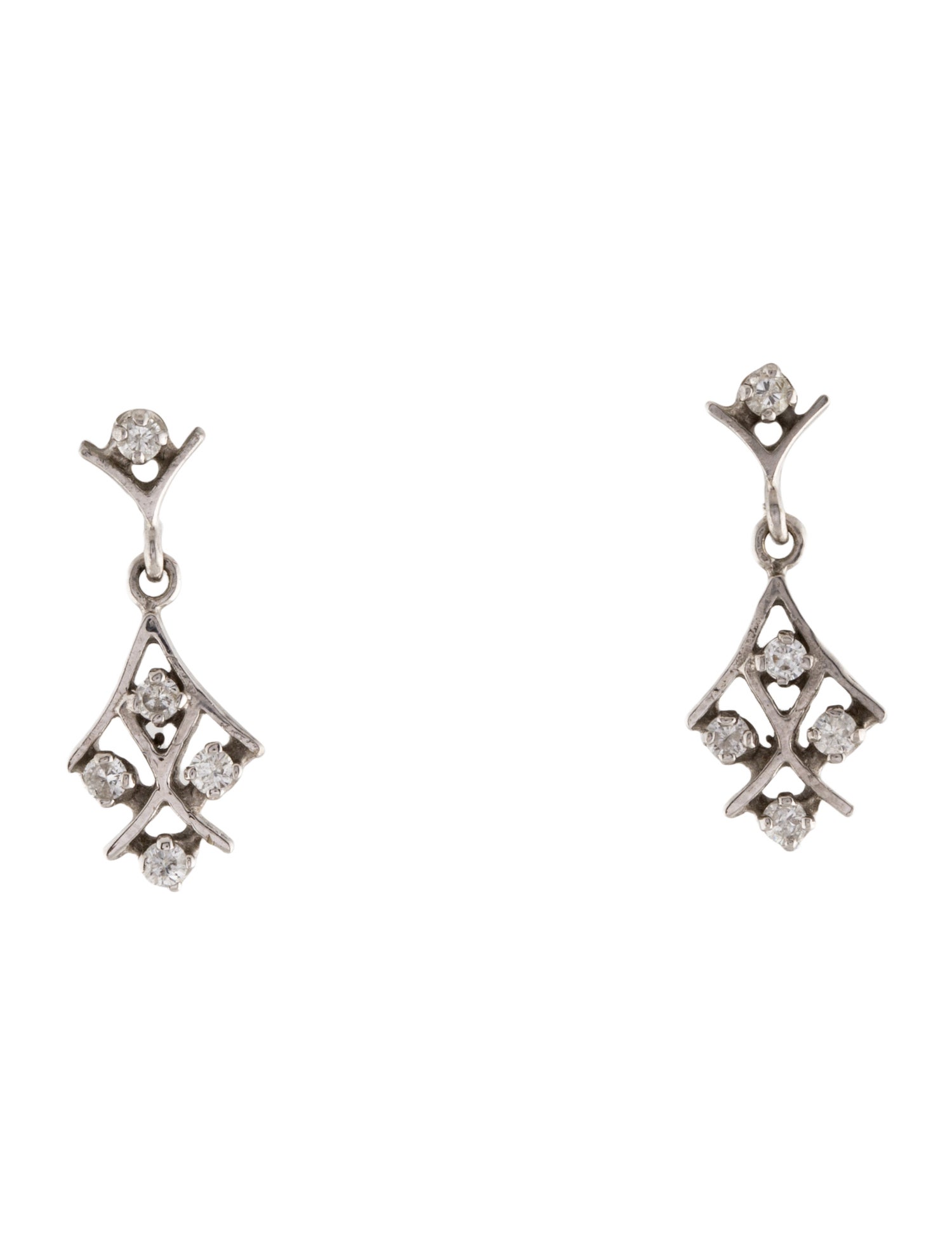 Earrings 14K Diamond Drop Earrings