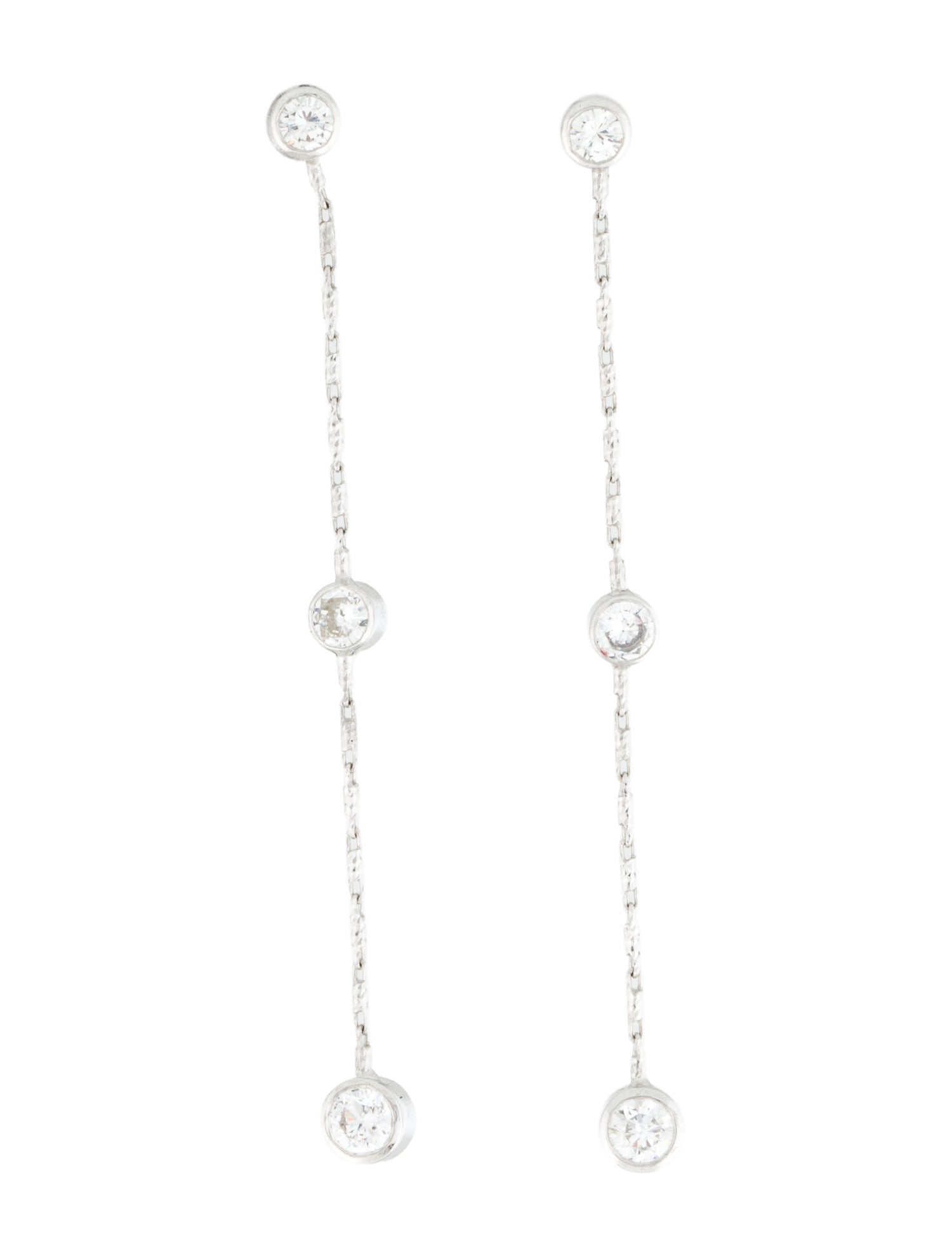 Earrings 14K Diamond Linear Drop