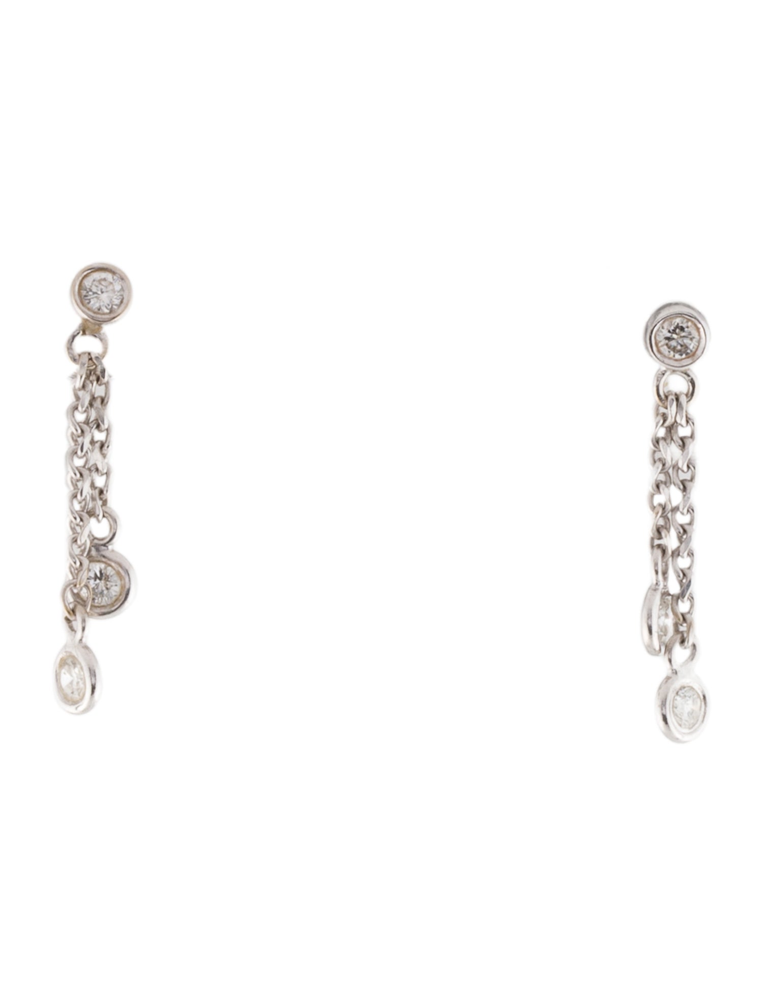 Earrings 18K Diamond Chain Drop