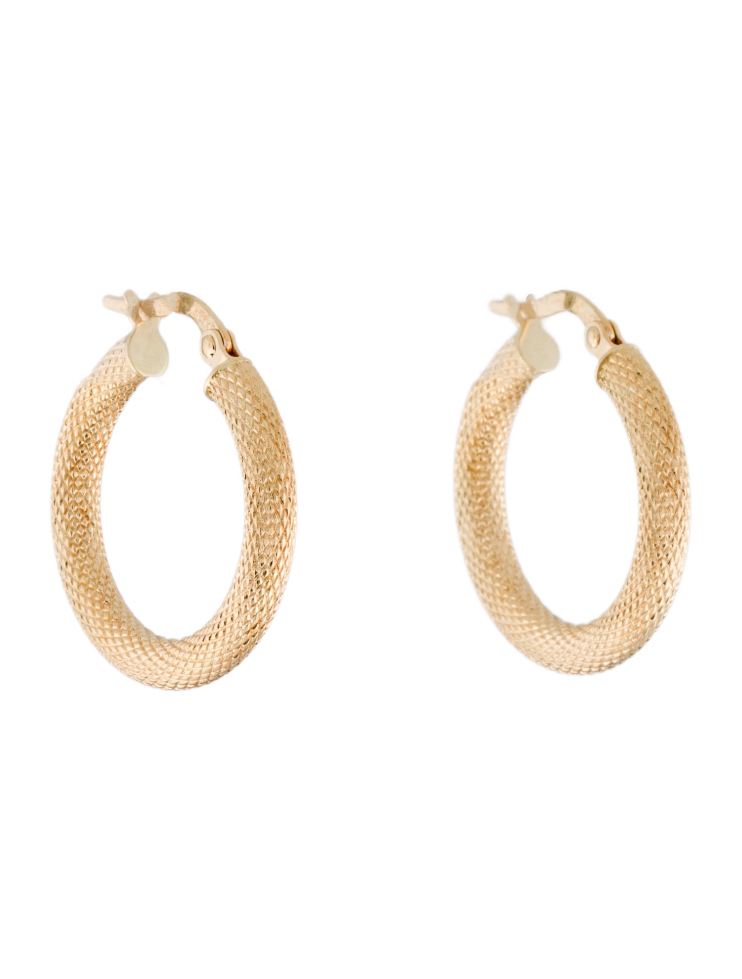 Earrings 14K Texture Hoop
