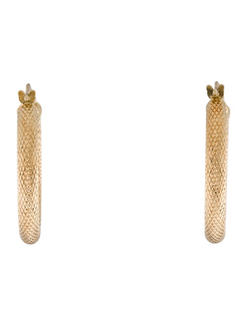 Earrings 14K Texture Hoop Earrings
