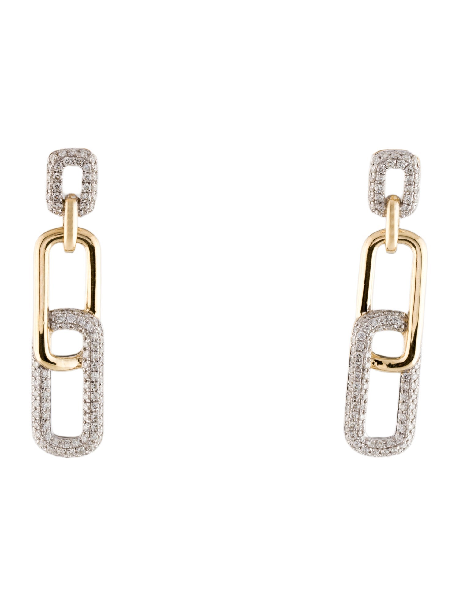Earrings 14K Diamond Link Drop