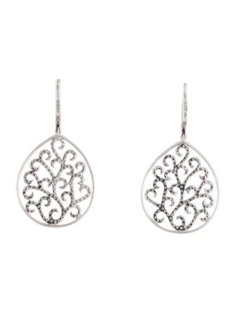 Earrings 18K Diamond Scrollwork Drop Earrings
