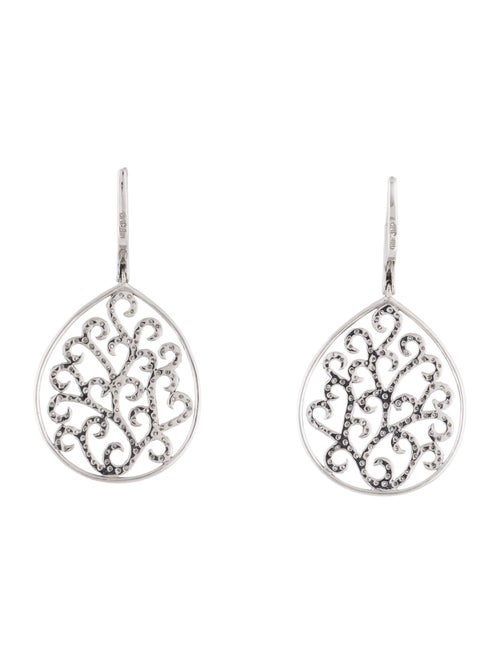 Earrings 18K Diamond Scrollwork Drop Earrings