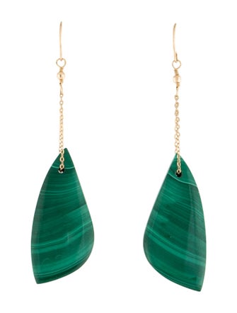 Earrings 14K Malachite Drop Earrings