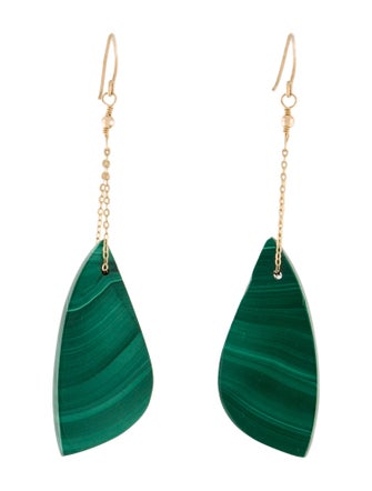 Earrings 14K Malachite Drop Earrings
