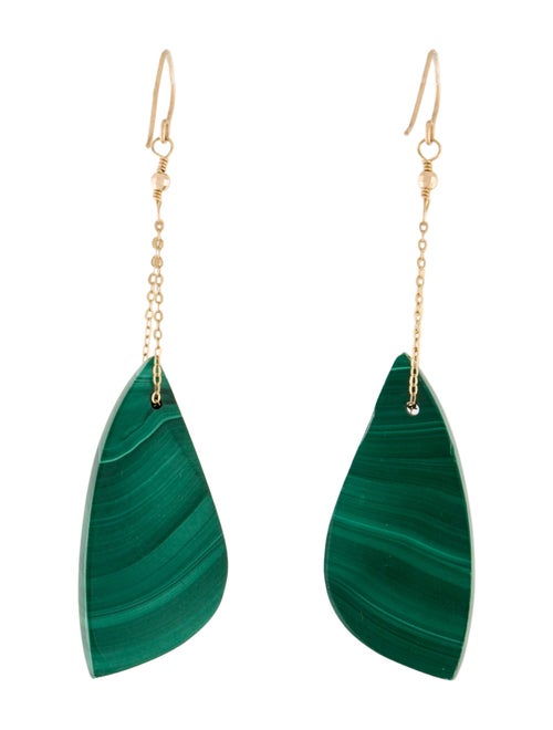 Earrings 14K Malachite Drop Earrings