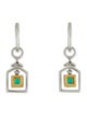 Earrings 18K Emerald & Diamond Drop Earrings