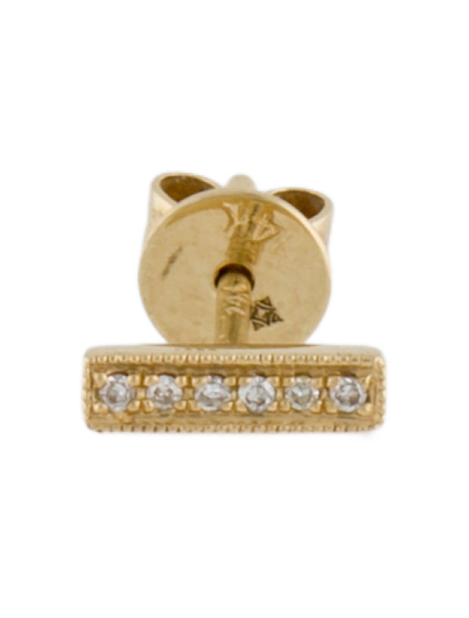Earrings 14K Diamond Bar Stud Earring