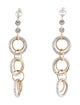 Earrings 14K Two-Tone Circle Drop Earrings