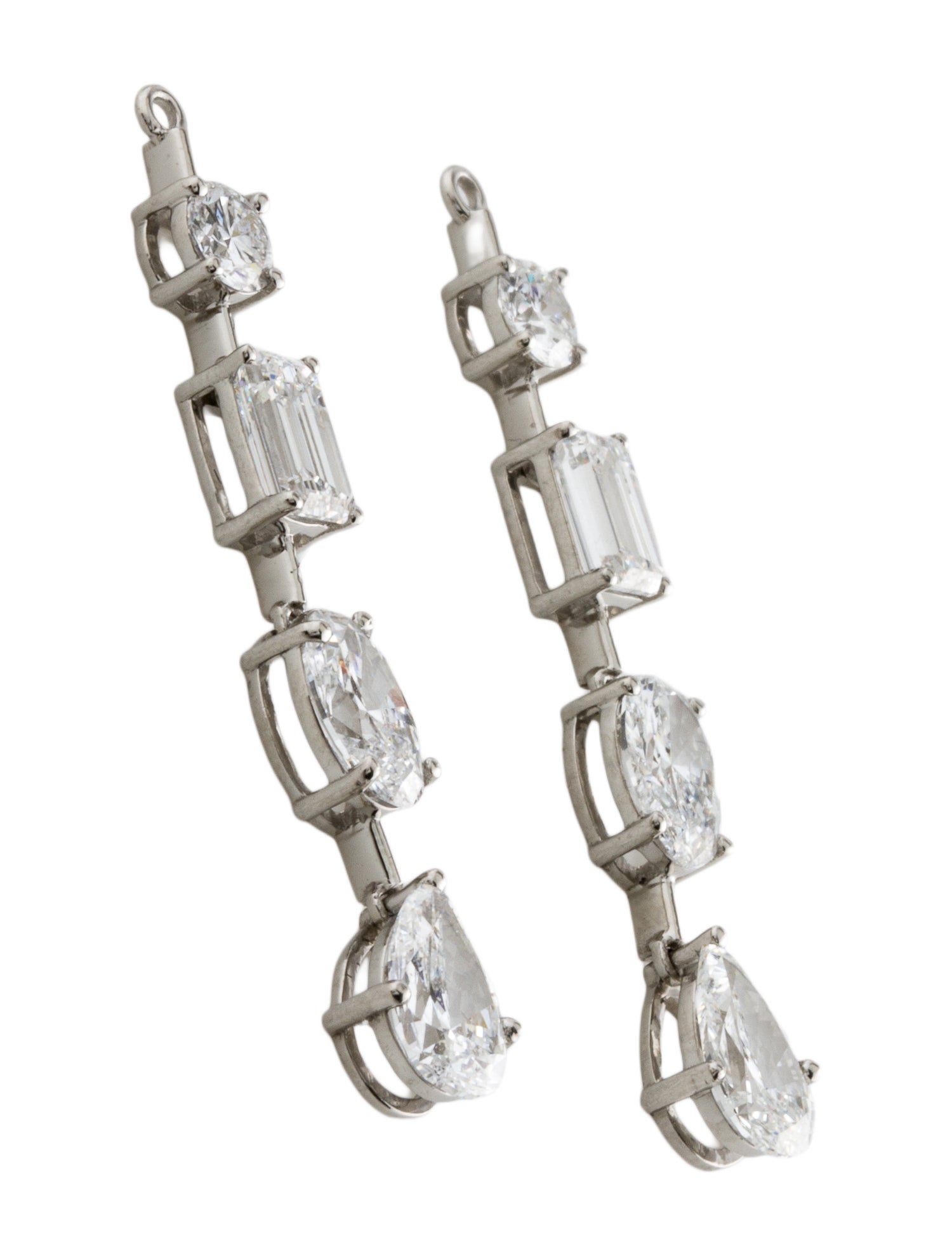 Earrings Platinum Lab-Grown 3.82ctw Diamond Earring Enhancers