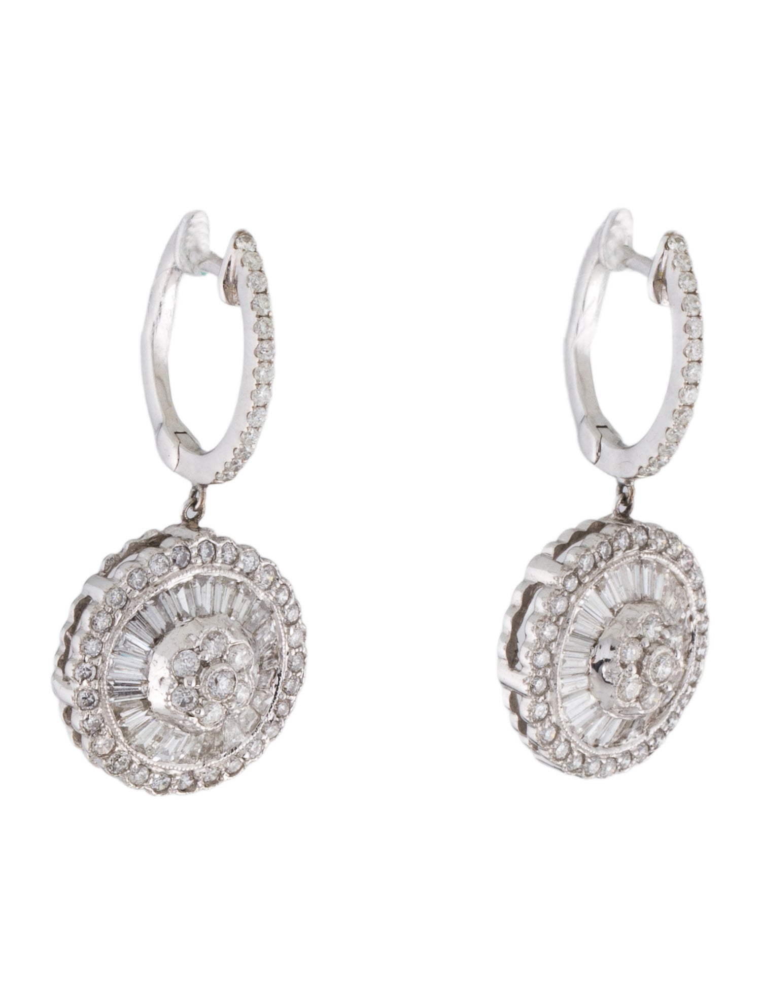 Earrings 18K 1.98ctw Diamond Huggie Drop