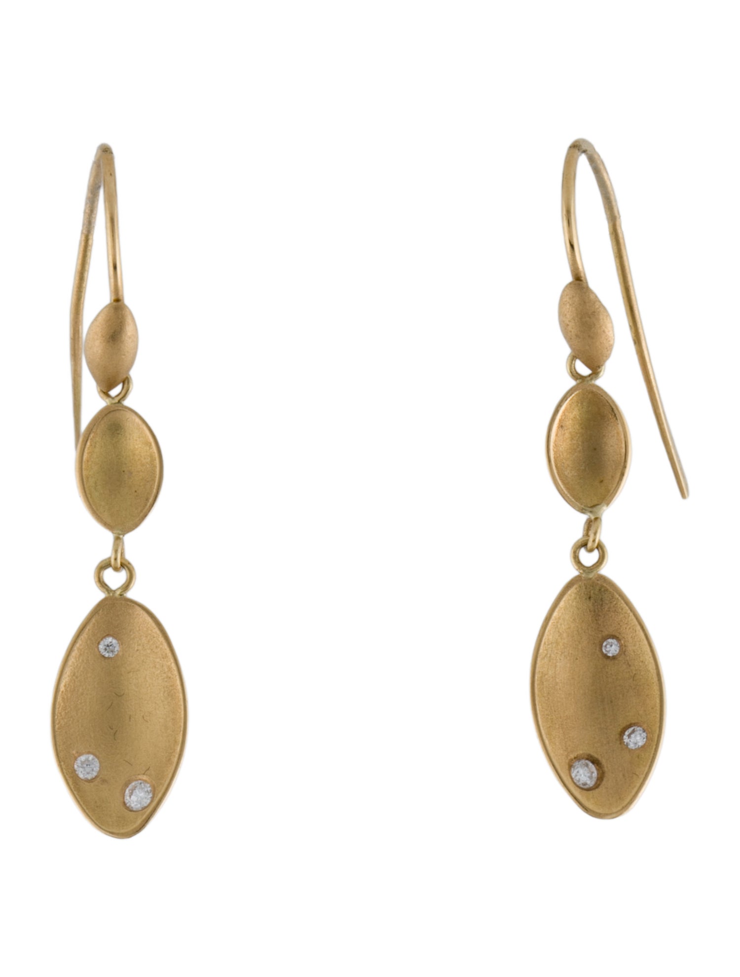 Earrings 18K Diamond Petal Drop