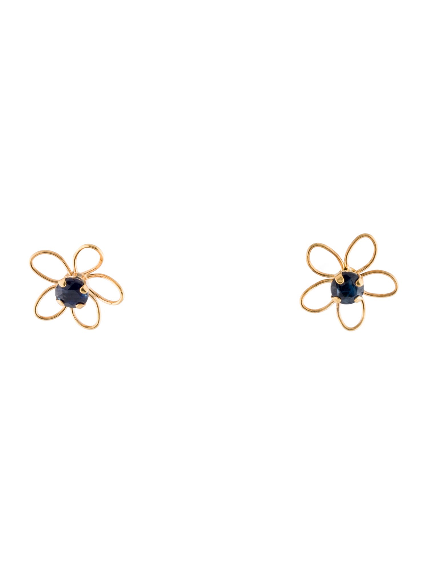 Earrings 10K Sapphire Flower Stud