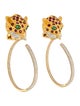 Earrings 18K 3.40ctw Ruby, 0.50ctw Emerald & 2.06ctw Diamond Big Cat Drop Earrings