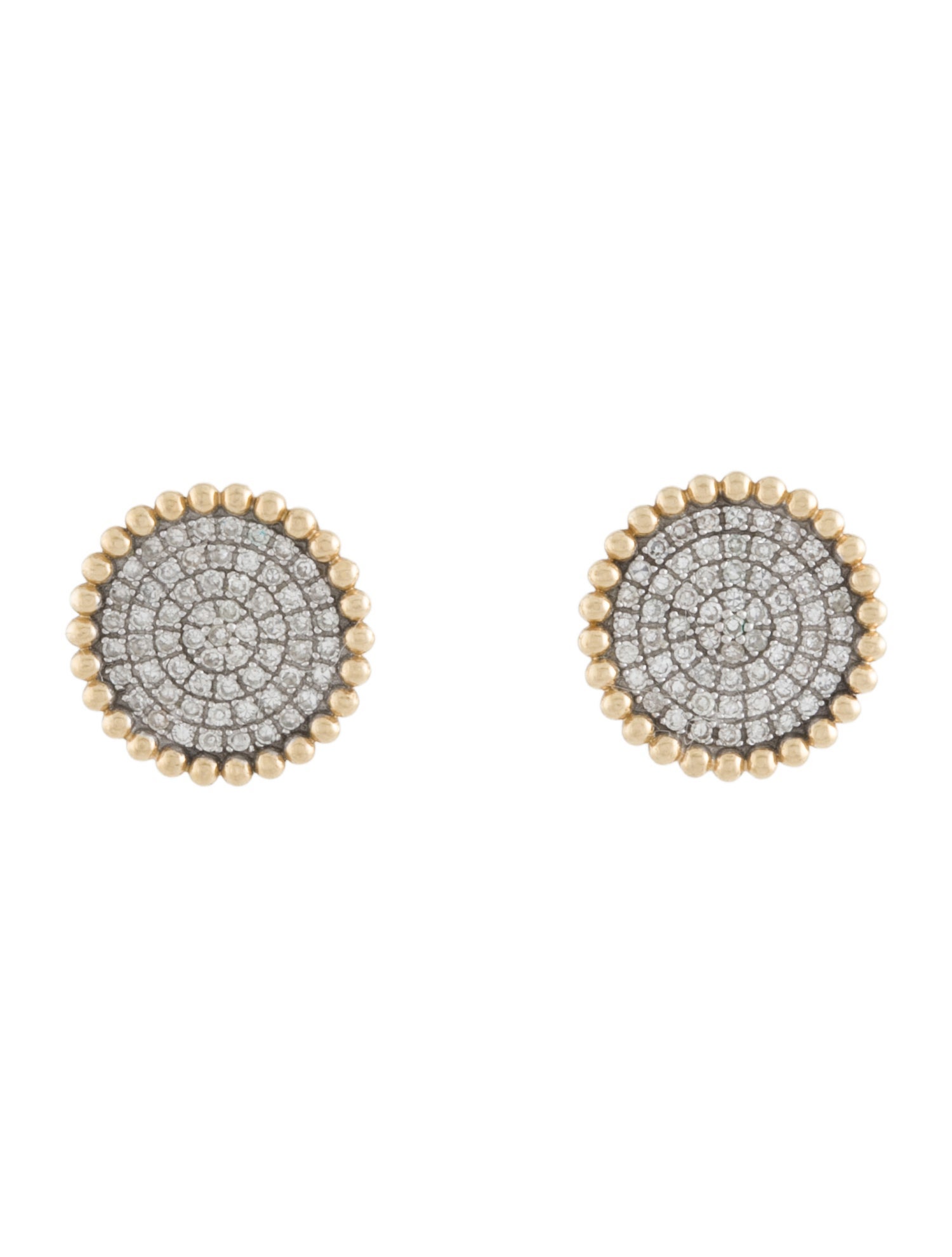 Earrings 14K Diamond Disc Stud