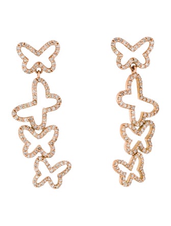 Earrings 14K 1.63ctw Diamond Butterfly Drop Earrings