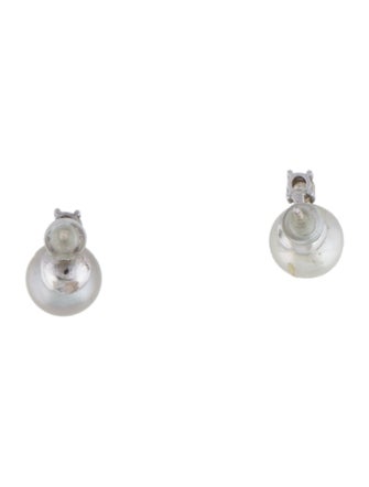 Earrings 18K Pearl & Diamond Stud Earrings