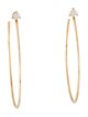 Earrings 14K Diamond Drop Oval Hoops