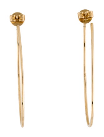 Earrings 14K Diamond Drop Oval Hoops