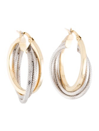 Earrings 14K Two-Tone Hoop Earrings
