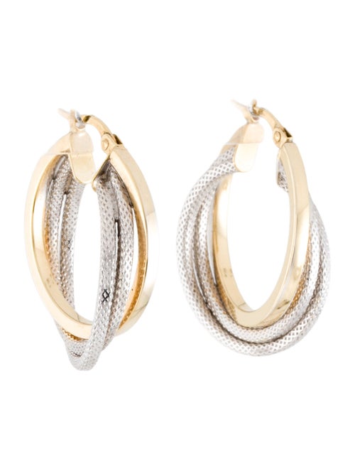 Earrings 14K Two-Tone Hoop Earrings