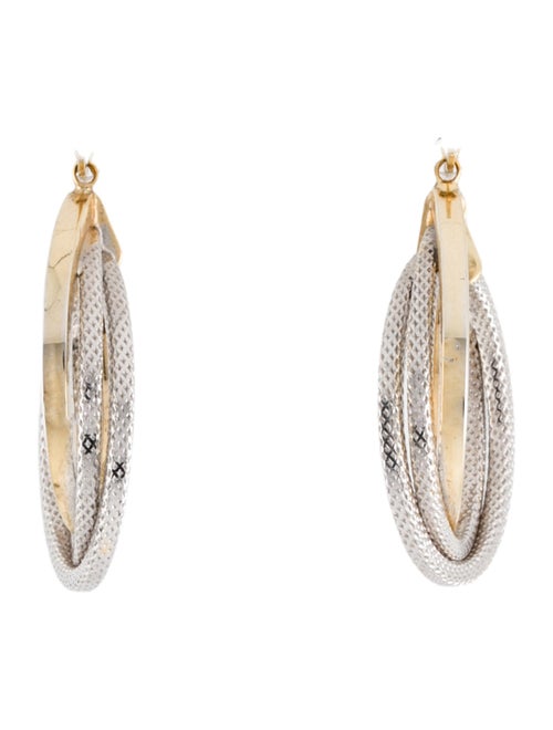 Earrings 14K Two-Tone Hoop Earrings
