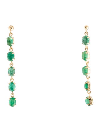 Earrings 18K 1.77ctw Emerald Drop Earrings