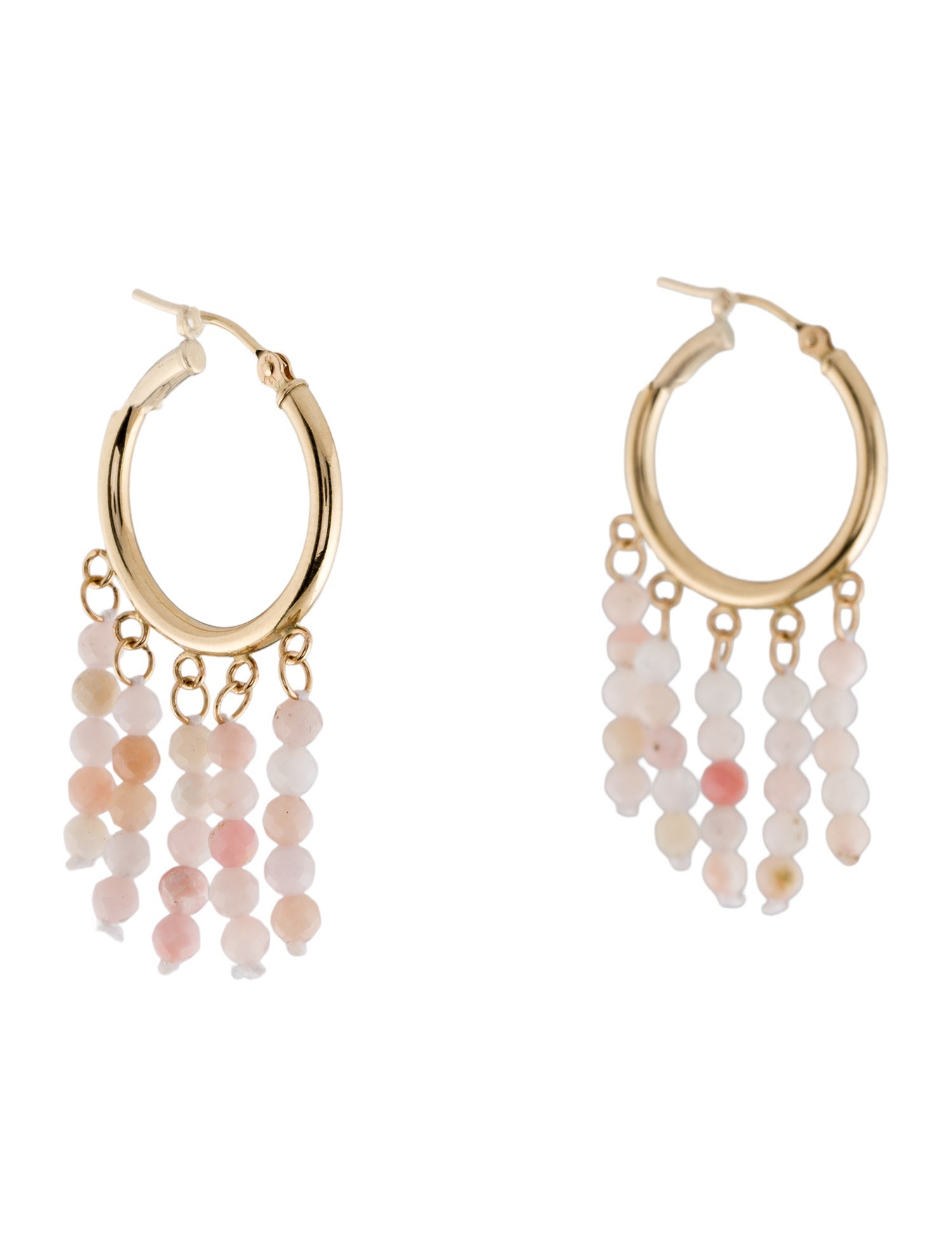 Earrings 14K Opal Fringe Hoop Drop
