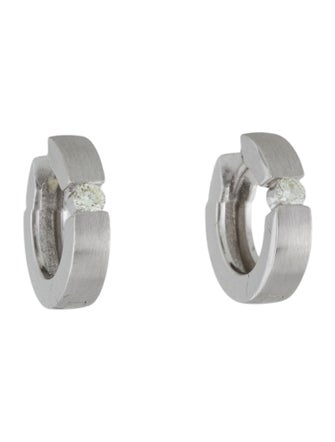 Earrings 18K Diamond Huggie Hoop Earrings