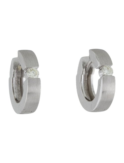 Earrings 18K Diamond Huggie Hoop Earrings