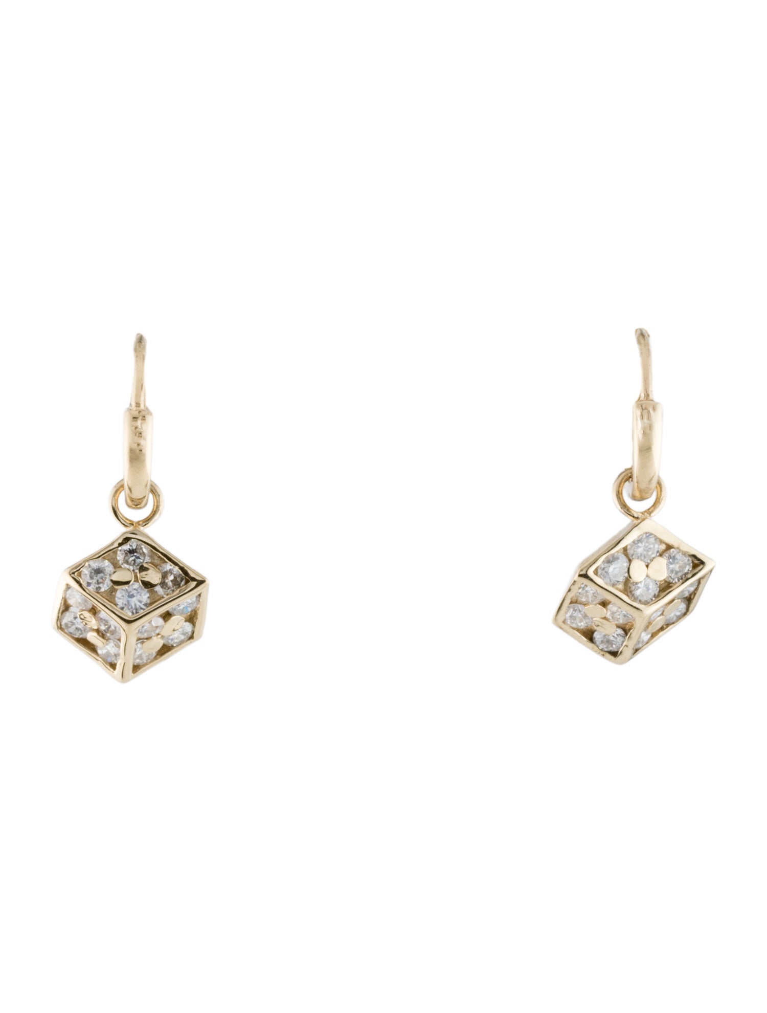 Earrings 10K Diamond Drop Earrings