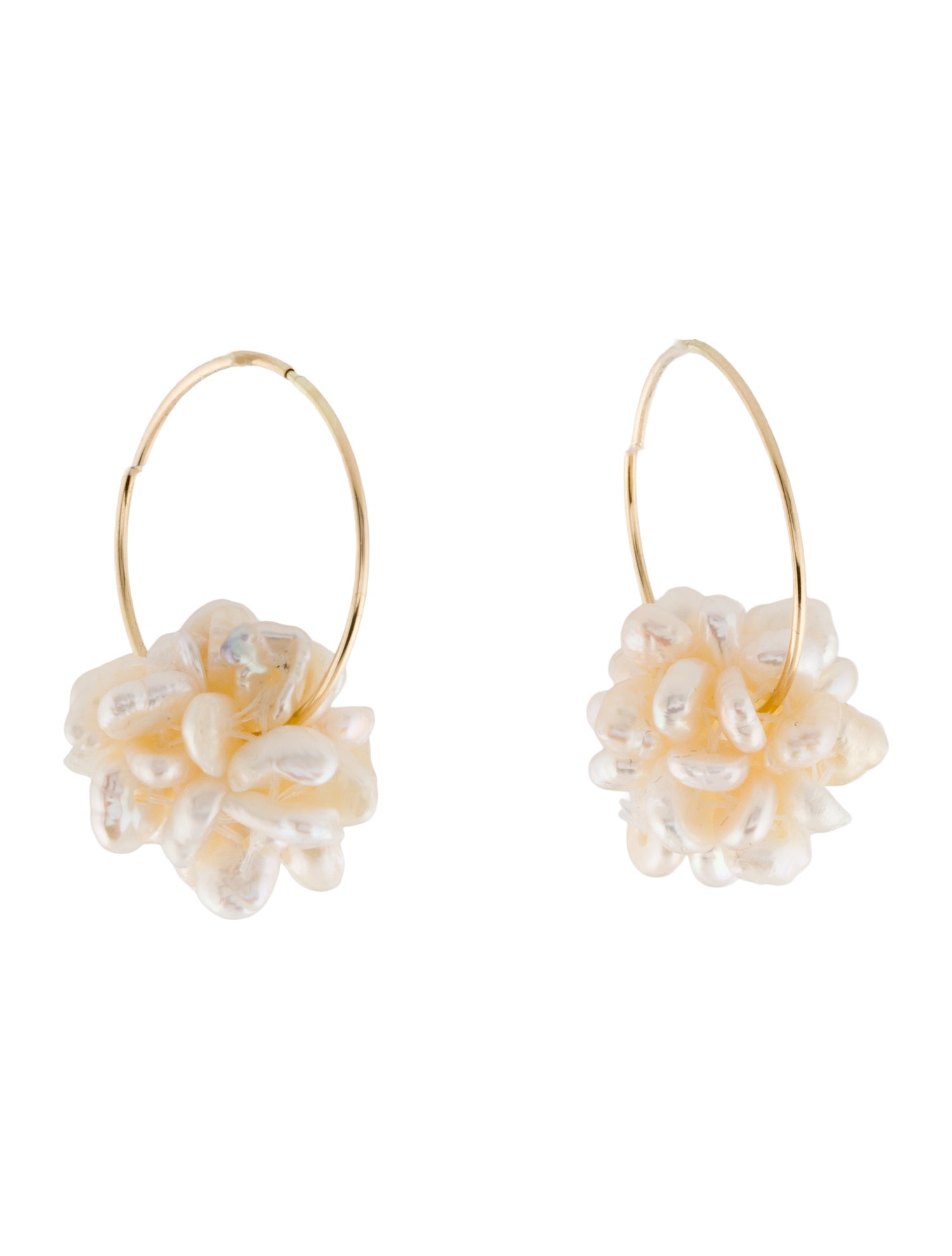 Earrings 14K Pearl Hoop