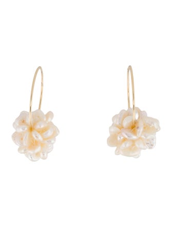 Earrings 14K Pearl Hoop Earrings