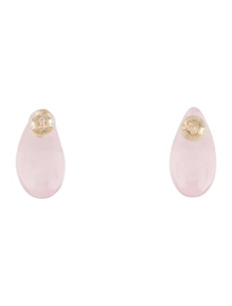 Earrings 14K Rose Quartz Drop Earrings