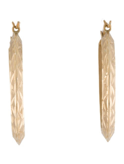 Earrings 14k Textured Hoop Earrings